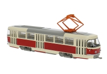 Brekina 64500 - H0 - Tatra T3/T4 - hellbeige/rot